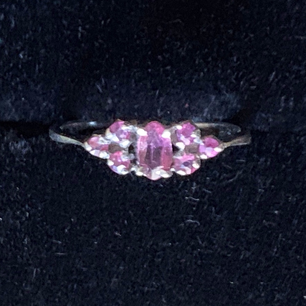 Petite Sterling Silver Genuine Ruby Ring Size 6 - image 8